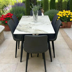 Load image into Gallery viewer, Elegant Modern 6 Seater Dining Table Set With Marble Top (Grey)