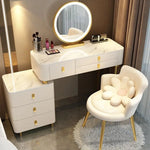 Load image into Gallery viewer, Elegant Simple Dressing Table with Mirror LED, Makeup Dresser Storage Drawers, and a Chair.-GCC Home Center