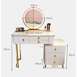Load image into Gallery viewer, Elegant Solid Wood Dressing Table with LED Mirror and Chair - White/Gray/Pink-GCC Home Center