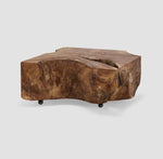 Load image into Gallery viewer, Elegant Square Coffee Table β Natural Parota Wood with Wheels