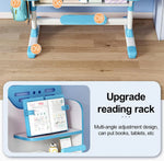 Load image into Gallery viewer, Enlarged Kids Table and Chair Set, Multifunctional Children's Reading Study Activity Desk, Ergonomic Toddler Chairs, with Storage Drawer, Bookcase, Double Shelves, for School Student Writing Studying