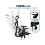 Load image into Gallery viewer, Ergonomic Black Mesh Office Chair with Adjustable Armrests & Lumbar Support β Tilt Function, Breathable Cushion, 1-Year Warranty-GCC Home Center