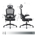 Load image into Gallery viewer, Ergonomic Mesh Office Chair with Adjustable Lumbar & Headrest Support - Reclining Black Desk Chair, 3-Year Warranty-GCC Home Center