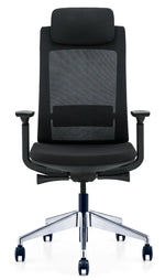 Load image into Gallery viewer, Ergonomic Multifunction Office Chair – Adjustable Headrest, 4-Position Lock, and Chrome Base
