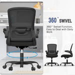 Load image into Gallery viewer, Ergonomic Office Chair - BIFMA Certified High Back Mesh Desk Chair with Adjustable Lumbar Support & Flip-Up Armrests for Home Office (Modern, All Black)