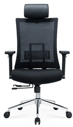 Load image into Gallery viewer, Ergonomic Office Chair ā Black with Sliding Seat, Adjustable Headrest & Lumbar Support