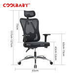 Load image into Gallery viewer, Ergonomic Office Chair – High Back Desk Chair with Adjustable Lumbar Support, 3D Metal Headrest and Armrests – 130° Computer Chair Mesh Rocking Chair, Black-GCC Home Center