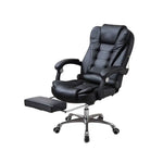 Load image into Gallery viewer, Ergonomic Reclining Office Chair with PU Leather, Footrest & Adjustable Height - Metal Frame, High-Density Foam, Black-GCC Home Center