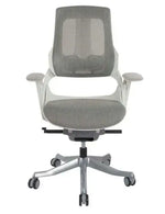 Load image into Gallery viewer, Executive Medium Back Height Ergonomic Mesh Chair, Office Conference Mesh Chairs With Adjustable-Backrest Caster Wheels- White-GCC Home Center