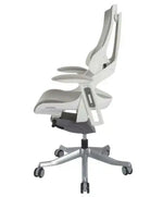 Load image into Gallery viewer, Executive Medium Back Height Ergonomic Mesh Chair, Office Conference Mesh Chairs With Adjustable-Backrest Caster Wheels- White-GCC Home Center