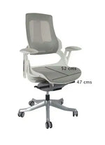 Load image into Gallery viewer, Executive Medium Back Height Ergonomic Mesh Chair, Office Conference Mesh Chairs With Adjustable-Backrest Caster Wheels- White-GCC Home Center