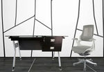 Load image into Gallery viewer, Executive Medium Back Height Ergonomic Mesh Chair, Office Conference Mesh Chairs With Adjustable-Backrest Caster Wheels- White-GCC Home Center