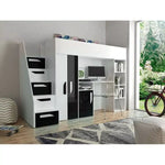 Load image into Gallery viewer, Farrar European Single Loft Bed in Black, Pink and Green Color