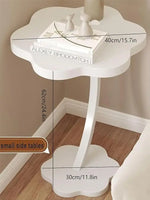 Load image into Gallery viewer, Flower-Shaped C-Shaped Side Table – Small Modern End Table & Nightstand, White (40×30×62 cm)