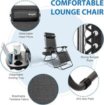 Load image into Gallery viewer, Foldable Camping Chair Outdoor Lounges Chair Garden Chair Adjustable Beach Chair with Pillows Cup Holders-GCC Home Center