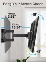 Load image into Gallery viewer, Full motion TV mount for 26-74 inch Flat Curved LED LCD Screen TVs up to 45 kg, the TV Mount Bracket Articulating Swivel Extension Tilting Leveling, VESA up to 400x400mm, PIMFK1