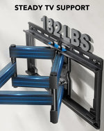 Load image into Gallery viewer, Full Motion TV Wall Mount for 42-85 inch Flat Screen LED TVs up to 132lbs, TV Mount Double Arm Tilt+5~-15° & Swivel ±45°, Max VESA 600x400mm, PILF12
