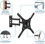 Load image into Gallery viewer, Full Motion TV Wall Mount Monitor Wall Bracket with Swivel & Articulating Tilt Arm, Fits up to 55 Inch Lcd Led Oled Flat Screens up to 66 lbs/Vesa 400x400