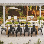 Load image into Gallery viewer, Furmax Indoor-Outdoor Use Stackable Classic Trattoria Chic Dining Bistro Cafe Side Metal Chairs Set of 4 (Black)