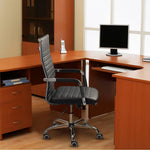 Load image into Gallery viewer, Furmax Ribbed Office Desk Mid-Back Pu Leather Executive Conference Task Adjustable Swivel Chair With Arms, Black