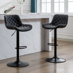 Load image into Gallery viewer, Urban Home Furniture Harvey Adjustable Bar Stools with Low Back, Swivel Medium Brown Faux Leather Bar Chairs for Kitchen/Island, Set of 2, Barstools for Kitchen Counter, Vintage Medium Brown