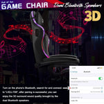 Load image into Gallery viewer, Gaming Chair LED Lights Racing Computer Chair Ergonomic Office Massage Chair with Massager Lumbar Support and Retractible Footrest Adjustment of Backrest, Full Massage, Bluetooth Speaker,Black