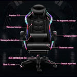 Load image into Gallery viewer, Gaming Chair LED Lights Racing Computer Chair Ergonomic Office Massage Chair with Massager Lumbar Support and Retractible Footrest Adjustment of Backrest, Full Massage, Bluetooth Speaker,Black
