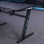 Load image into Gallery viewer, Gaming Desk Embeded Carbon Fiber RGB D-Shaped Black-120cm-GCC Home Center