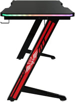 Load image into Gallery viewer, Gaming Desk Table With light, Computer Desk, Cup Holder and Headphone Hook Gamer Workstation Game Table-GCC Home Center