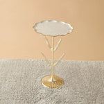 Load image into Gallery viewer, Glass Top Accent Table with Floral Base β 35x35x55 cm