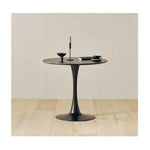 Load image into Gallery viewer, Glossy Round HDF Table with Powder-Coated Metal Legs