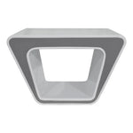 Load image into Gallery viewer, Modern gray and white geometric side table with sleek minimalist design made of durable high density fiber