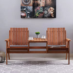 Load image into Gallery viewer, Handcrafted Outdoor 2-Seater Set β Solid Wood with Lacquered Finish