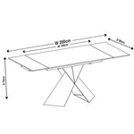 Load image into Gallery viewer, Hayden White Ceramic 4-8 Seater Extending Dining Table with Black Cross Base-GCC Home Center