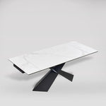 Load image into Gallery viewer, Hayden White Ceramic 4-8 Seater Extending Dining Table with Black Cross Base-GCC Home Center