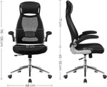 Load image into Gallery viewer, High Back Office Mesh Chair Swivel Adjustable Chair Mesh Backrest with Headrest and Flip Up Armrests Chair Black for Home, Office, Study Room-GCC Home Center