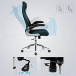 Load image into Gallery viewer, High Back Office Mesh Chair Swivel Adjustable Chair Mesh Backrest with Headrest and Flip Up Armrests Chair Black for Home, Office, Study Room-GCC Home Center