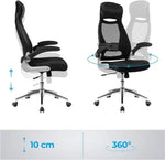 Load image into Gallery viewer, High Back Office Mesh Chair Swivel Adjustable Chair Mesh Backrest with Headrest and Flip Up Armrests Chair Black for Home, Office, Study Room-GCC Home Center