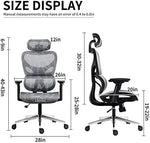 Load image into Gallery viewer, High Back Thick Cushion Computer Chair with Headrest and 3D Armrests, Adjustable Height Home Gaming Chair (Grey),-GCC Home Center