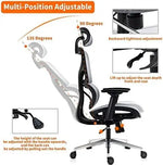 Load image into Gallery viewer, High Back Thick Cushion Computer Chair with Headrest and 3D Armrests, Adjustable Height Home Gaming Chair (Grey),-GCC Home Center