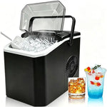 Load image into Gallery viewer, Ice Cube Maker Machine Countertop, Quick Bullet Ice 6 Mins | 12KG Daily Output, 2 Ice Sizes, Self-Cleaning Portable Ice Maker with Accessories for Home, Office, Bar, RV