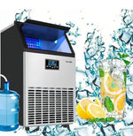 Load image into Gallery viewer, Ice Maker Commercial Self Cleaning Ice Maker Produces 80kg in 24 Hours Holds 15kg Ice Storage Capacity Freestanding Restaurant Home Food Truck