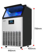 Load image into Gallery viewer, Ice Maker Commercial Self Cleaning Ice Maker Produces 80kg in 24 Hours Holds 15kg Ice Storage Capacity Freestanding Restaurant Home Food Truck