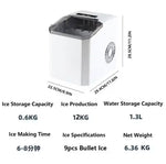 Load image into Gallery viewer, Ice Maker Countertop, Portable Ice Machine with Basket and Scoop,26 Lbs/24h,9 Ice Cubes Ready in 7 Mins, 2 Sizes of Bullet Ice for Home, Kitchen,Camping,Rv