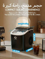 Load image into Gallery viewer, Arabian Mall Portable Countertop Ice Maker with Handle β 12kg/24H Bullet & Nugget Style (Black)