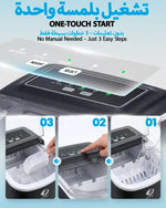 Load image into Gallery viewer, Ice Maker Countertop with Handle - 9 Bullet Ice Cubes in 6 Mins, Nugget Ice Maker, 12kg/24H, Portable Ice Machine with Scoop and Basket for Home, Kitchen, Camping, RV (Black)