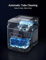 Load image into Gallery viewer, Ice Maker with Ambient Lights Self-Cleaning Ice Maker Machine | Clear View Ice Machine Countertop, Ice in 6Mins, 26 lbs/Day, 2 Sizes of Bullet Ice for Apartment/Kitchen/Office/Home Bar
