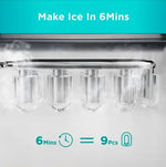 Load image into Gallery viewer, Ice Makers Countertop, 9 Cubes Ready in 6 Mins, 26lbs in 24Hrs, Self-Cleaning Ice Machine with Ice Scoop and Basket, 2 Sizes of Bullet Ice for Home Kitchen Office Bar Party