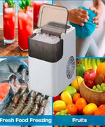Load image into Gallery viewer, Ice Making Machine, Portable Countertop Automatic Bullet Ice Cube Maker with 1.4L Water Tank, Makes 9 Cubes in 6 to 8 Minutes, Self-Cleaning, 12KG/24H for Home, Office, Kitchen, Party, UK Plug