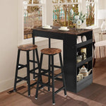 Load image into Gallery viewer, Industrial Style Multifunctional Bar Table with Stools and Storage Shelves – Space-Saving Dining and Kitchen Pub Furniture-GCC Home Center
